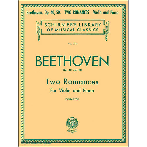 G. Schirmer Two Romances Op 40 and 50 for Violin / Piano By Beethoven