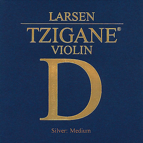 Larsen Strings Tzigane Violin D String 4/4 Size Silver Wound, Medium Gauge, Ball End