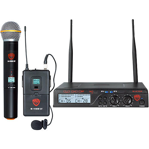 U-2100 Dual 100-Channel UHF Wireless Handheld and Lapel Microphone System/Band A/B