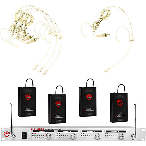 Nady U-41 Quad HM20U Headset Wireless System (16/14/10/12 ) Condition 2 - Blemished Beige 190839647467