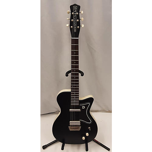 Danelectro U2 Solid Body Electric Guitar Black and White