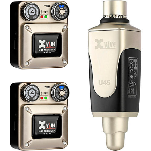 Xvive U45 In-Ear Wireless Monitor System With Transmitter and 2 Receivers (5.8 GHz) Condition 1 - Mint  Gold