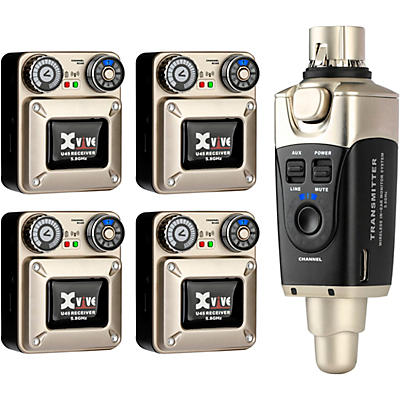 Xvive U45 In-Ear Wireless Monitor System With Transmitter and 4 Receivers (5.8 GHz)
