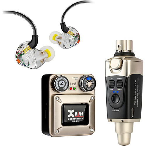 Xvive U45 In Ear Wireless System and T9 In Ear Monitors (5.8GHz) Condition 1 - Mint  Gold