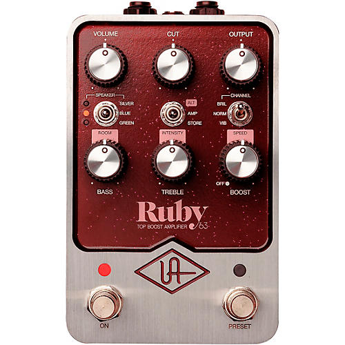 Universal Audio UAFX Ruby '63 Top Boost Amplifier Effects Pedal Condition 1 - Mint Dark Maroon