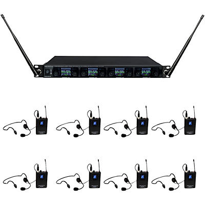 VocoPro UDX-PLAY-8 Digital UHF PLL Wireless Headset Microphone System - 8 Headsets