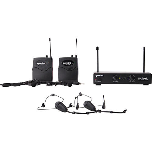 Gemini UHF-02HL 2-Channel Wireless Headset/Lavalier Combo System S34