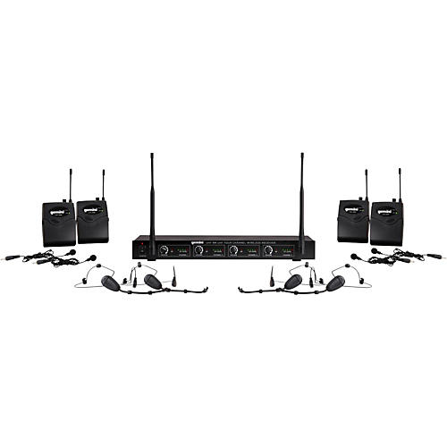 Gemini UHF-04HL 4-Channel Wireless Headset/Lavalier Combo System, 517.6/521.5/533.7/537.2mHz Condition 2 - Blemished S1234 197881209490