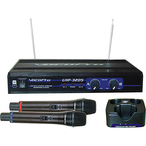 UHF-3205 Dual Rechargeable Wireless Mic System