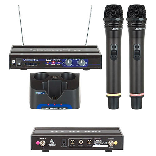 UHF-3205 Dual Rechargeable Wireless Microphone System