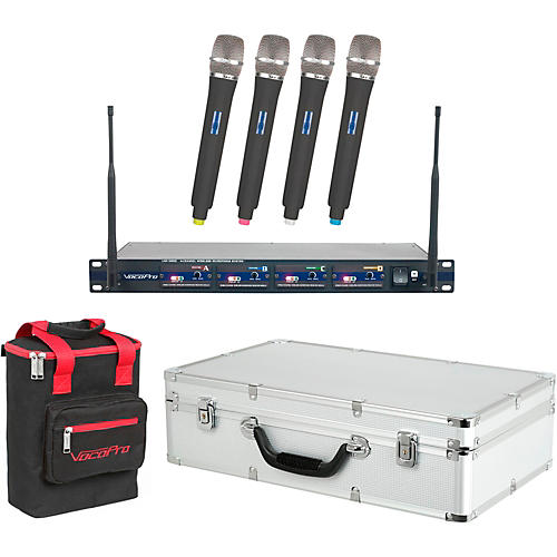 VocoPro UHF-5800 Plus 4-Mic Wireless System With Mic Bag Band 10