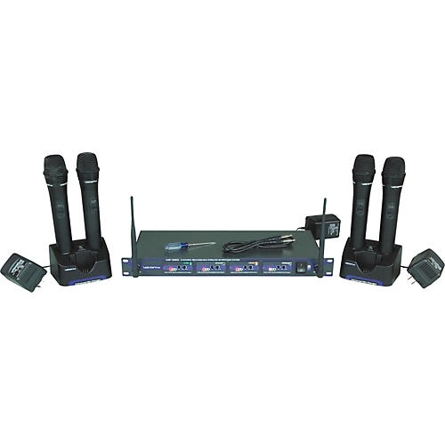 VocoPro UHF-5800 4-Channel Handheld Wireless Microphone System (with Gig  Bag)