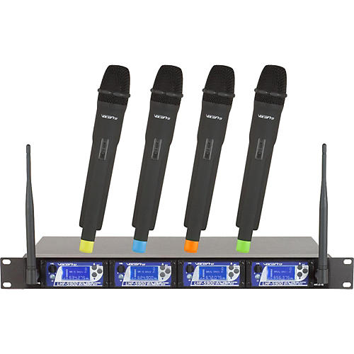 UHF-5900 4 Microphone Wireless System with Frequency Scan
