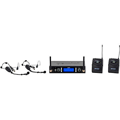 Gemini UHF-6200HL Dual Headset With Detachable Lavalier Wireless System, 512-537.5mHz