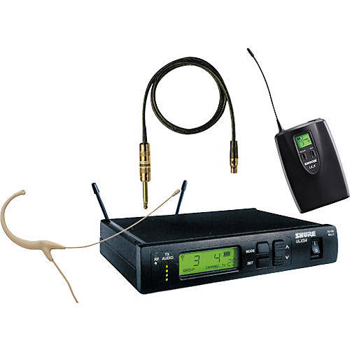 ULXS14 Instrument Frequency Selectable Wireless System with Beige AT892C Headset Microphone