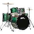 Sound Percussion Labs UNITY II 5-Piece Complete Drum Set With Hardware, Cymbals and Throne Black Onyx GlitterPine Green Glitter