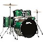 Sound Percussion Labs UNITY II 5-Piece Complete Drum Set With Hardware, Cymbals and Throne Pine Green Glitter