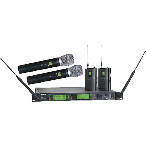 UR124D/BETA87A Dual Bodypack Handheld Wireless Microphone System