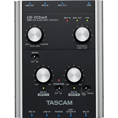 TASCAM US-122MKII USB 2.0 2-channel Audio/MIDI Interface