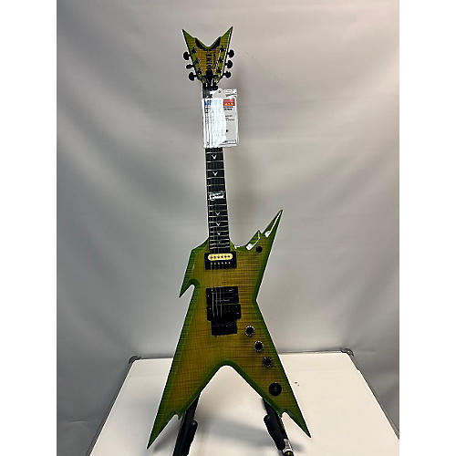 Dean USA Dime Razorback Floyd Rose Solid Body Electric Guitar Slime Green