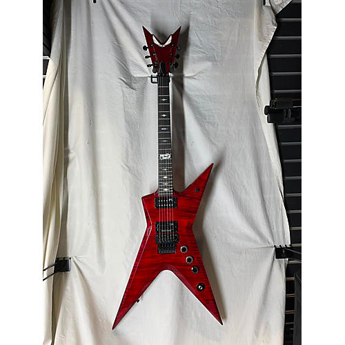 Dean USA Dimebag Stealth Solid Body Electric Guitar Red Flame Top