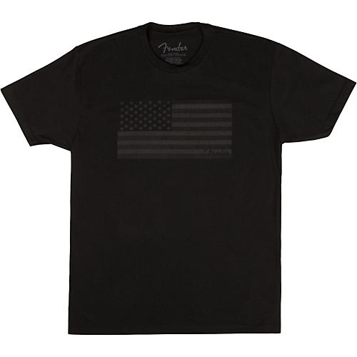 Fender USA Flag Blackout T-shirt Small Black | Musician's Friend