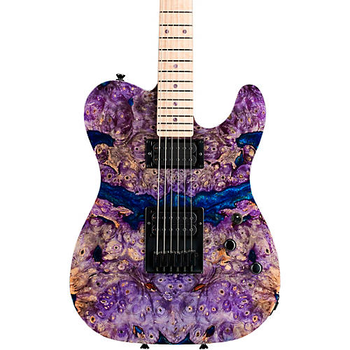 Schecter Guitar Research USA PT Buckeye Burl Electric Guitar Purple Stabilized