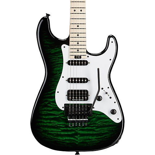 Jackson USA Signature Adrian Smith San Dimas DKQM Electric Guitar Transparent Green Burst