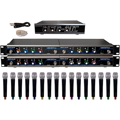 VocoPro USB-ACAPELLA-16 16-Channel Wireless Microphone/USB Interface Package, 902-927.2mHz Condition 1 - Mint