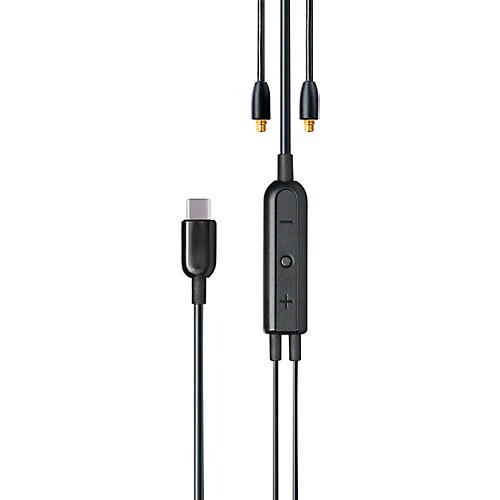 USB-C Earphone Communication Cable with integrated DAC/Amp for detachable Shure Sound Isolating Earphones