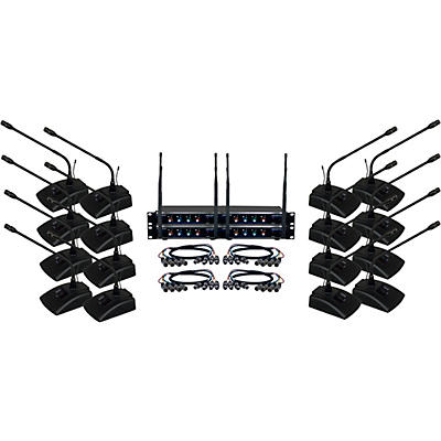 Vocopro USB-CONFERENCE-16 16-User Wireless Microphone/USB Interface Package, 902-927.2mHz