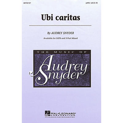 Hal Leonard Ubi Caritas SATB composed by Audrey Snyder