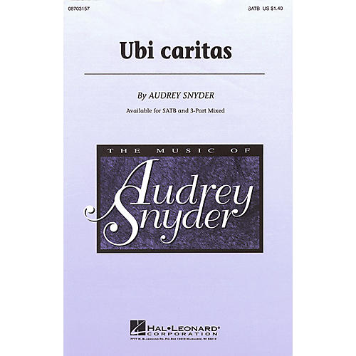 Hal Leonard Ubi Caritas SATB composed by Audrey Snyder