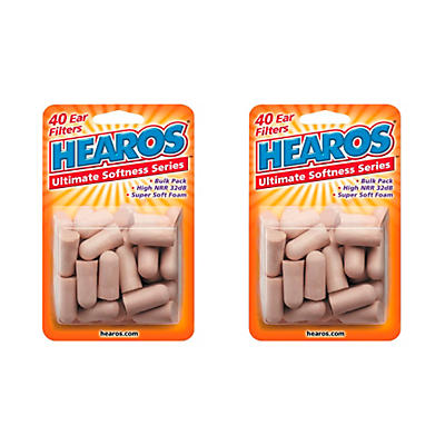 Hearos Ultimate Softness Series Ear Plugs 2-Pack of 20 Pairs