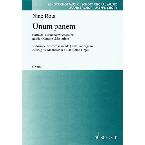 Schott Music Unum Panem (from the cantata Mysterium) SATB Composed by Nino Rota