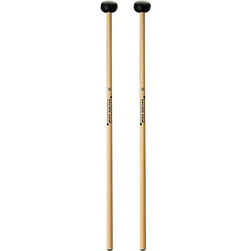 Mike Balter Unwound Series Rattan Handle Marimba Mallets Very Soft Oval Black Rubber