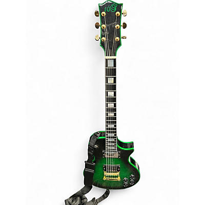 Used 10s LP Style Green Solid Body Electric Guitar