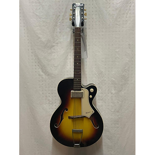 National Used 1950s National L6370 2 Tone Sunburst Hollow Body Electric Guitar 2 Tone Sunburst