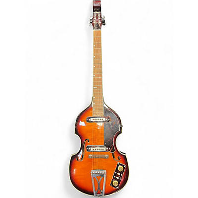 Used 1960s Conrad Violin Scroll violin burst Hollow Body Electric Guitar