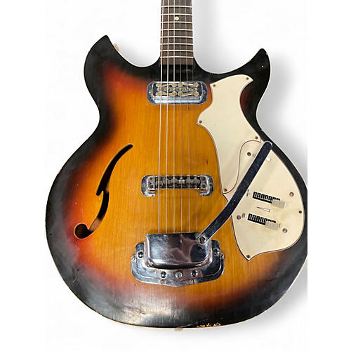 Used 1960s Harmony H81 REBEL Sunburst Hollow Body Electric Guitar Sunburst