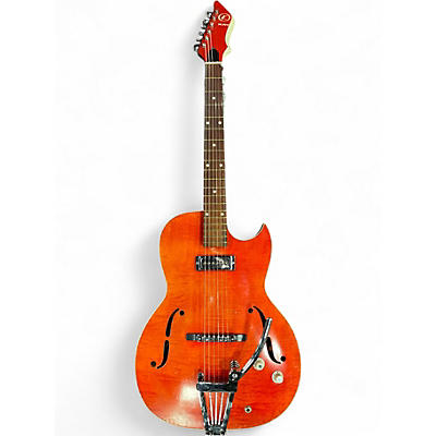 Used 1960s Kay 1PU SPEED DEMON Orange Hollow Body Electric Guitar