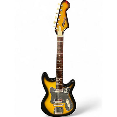 Used 1960s Kimberly S-Style Tobacco Sunburst Solid Body Electric Guitar