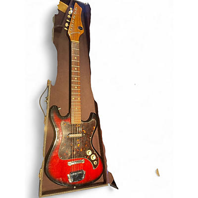 Used 1960s Kingston Doublecut Two Tone Burst Solid Body Electric Guitar
