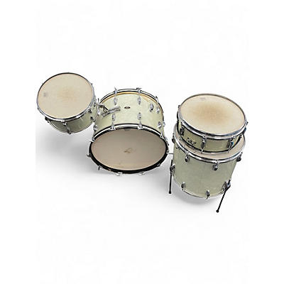 Used 1960s Slingerland 4 Piece Gene Krupa White Marine Pearl Drum Kit