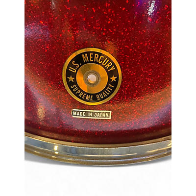 Used 1960s U.s.mercury  14in Snare drum Red sparkle Drum