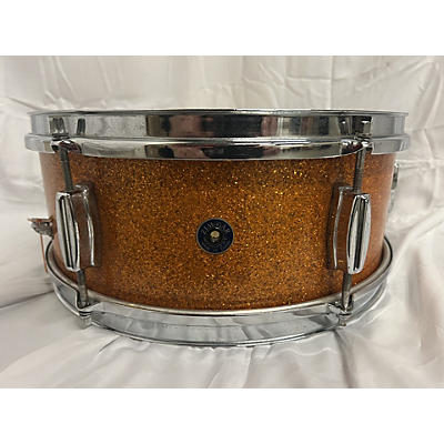 Used 1960s Zim Gar 5.5X14 Snare Drum Orange Sparkle