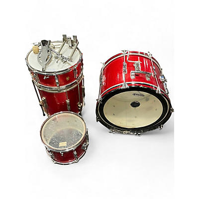 Used 1967 Ludwig 4 Piece Club Date Candy Apple Red Metallic Drum Kit