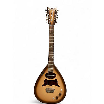 Used 1970s Danelectro Bellzouki two tone tan burst Solid Body Electric Guitar