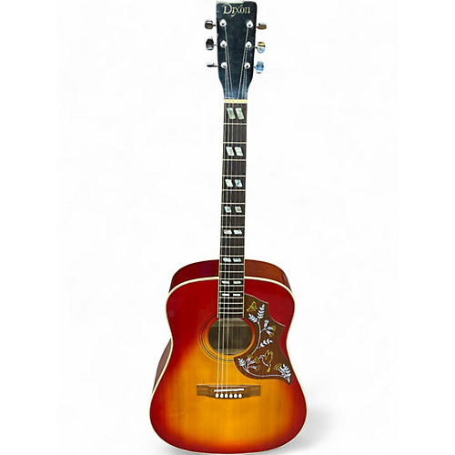 Used 1970s Dixon Hummingbird style  Cherry Acoustic Guitar Cherry
