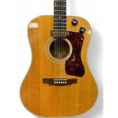 Used 1970s Guild D44NT Natural Acoustic Electric Guitar